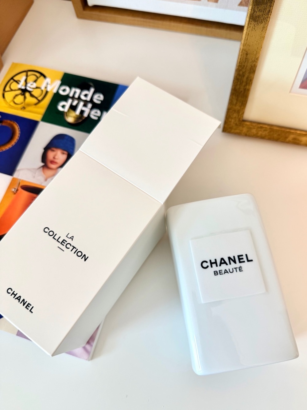 Chanel White Ceramic Brush Holder